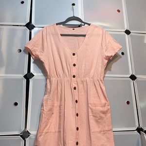 Pink Buttoned Dress